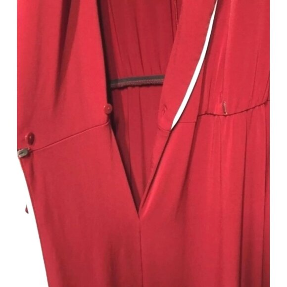 Lane Bryant Glamour VNeck Maxi Robe Wrap Dress Sz 14/16 (XL) Womens Red Long Sle - Picture 9 of 16